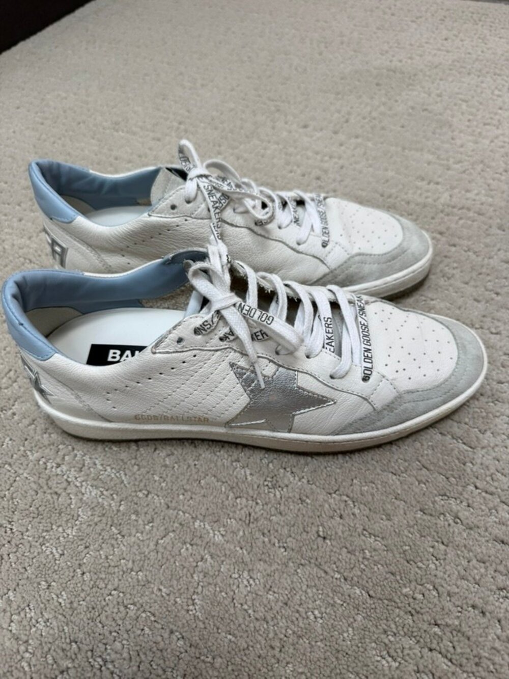 Golden Goose - Ballstar - White/Blue Fog/Silver/EUR size 40